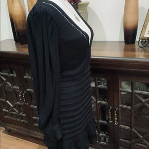 Pleated ladder Trim Mini Dress